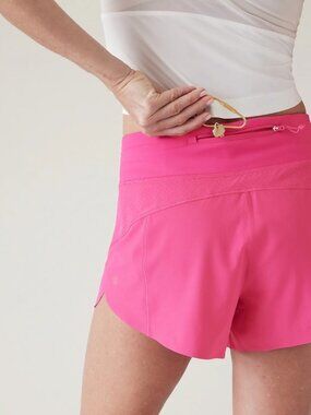 Athleta Run With It 3.5" Short Workout Running Shorts in Salvia Pink - Size XL